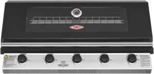 BeefEater 1200 Series Black Enamel 5 Burner Built-in BBQ with Cast Iron Burners & Grills