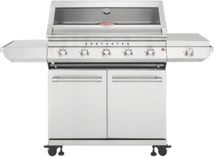 BeefEater Signature 7000 Classic 5 Burner BBQ with side burner & trolley - stainless steel