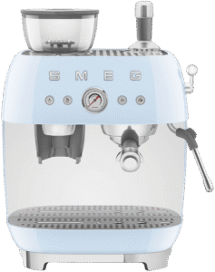 Smeg 50's Style Espresso Machine With Built In Grinder Pastel Blue